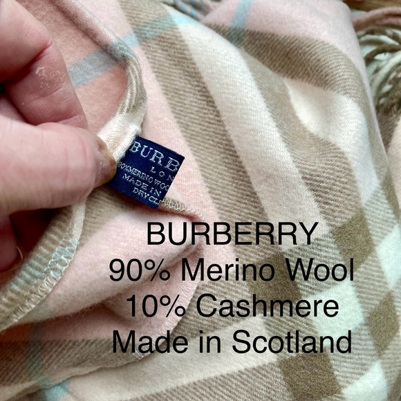 🔥 NEW BURBERRY Cashmere Blend Pink NOVA CHECK PONCHO🔥Women’s One SIZE🔥💗💕 - Picture 7 of 12